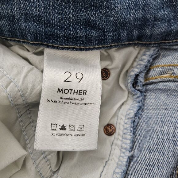 MOTHER Flare Jeans 29 Blue The Runaway Step Fray Kiss & Make Up Boho Stretch - Picture 4 of 12